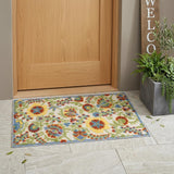 3' X 4' Green And Ivory Indoor Outdoor Area Rug