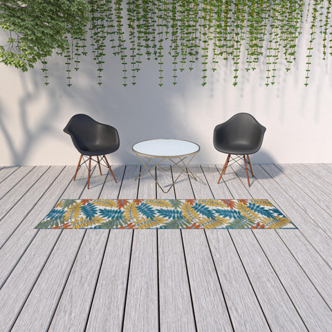 10' Ivory Indoor Outdoor Runner Rug