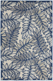 3' X 4' Ivory And Blue Indoor Outdoor Area Rug