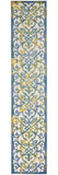 12' Ivory And Blue Indoor Outdoor Area Rug