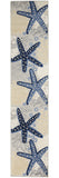 10' Blue And Gray Indoor Outdoor Runner Rug