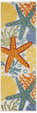 6' Blue And Yellow Indoor Outdoor Runner Rug
