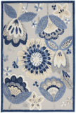 3' X 4' Blue And Gray Indoor Outdoor Area Rug
