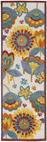 8' Yellow And Red Indoor Outdoor Runner Rug