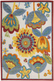 3' X 4' Yellow And Ivory Indoor Outdoor Area Rug