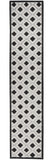 10' Black And White Indoor Outdoor Runner Rug