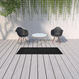 8' Black Indoor Outdoor Runner Rug
