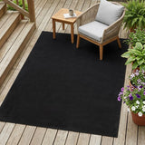 4' X 6' Black Stain Resistant Indoor Outdoor Area Rug
