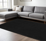 6' X 9' Black Stain Resistant Indoor Outdoor Area Rug