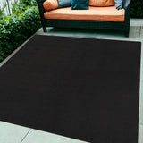 6' X 9' Black Stain Resistant Indoor Outdoor Area Rug