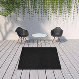 7' Black Square Indoor Outdoor Area Rug