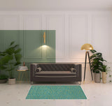 4' X 6' Blue And Green Indoor Outdoor Area Rug