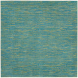 7' Blue And Green Square Indoor Outdoor Area Rug