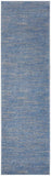 8' Blue And Gray Indoor Outdoor Runner Rug