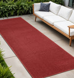 2' X 10' Brick Red Non Skid Indoor Outdoor Runner Rug