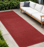 2' X 8' Brick Red Non Skid Indoor Outdoor Runner Rug