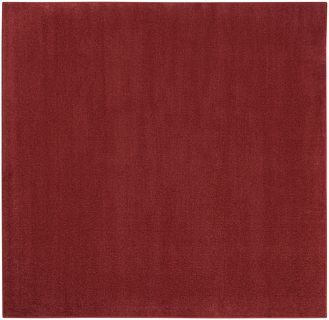 7' Brick Red Square Indoor Outdoor Area Rug