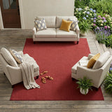 8' X 10' Brick Red Stain Resistant Indoor Outdoor Area Rug
