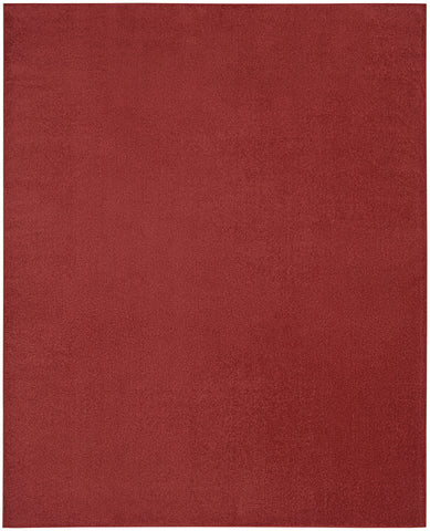 8' X 10' Brick Red Stain Resistant Indoor Outdoor Area Rug