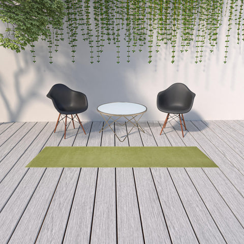 10' Green Indoor Outdoor Runner Rug