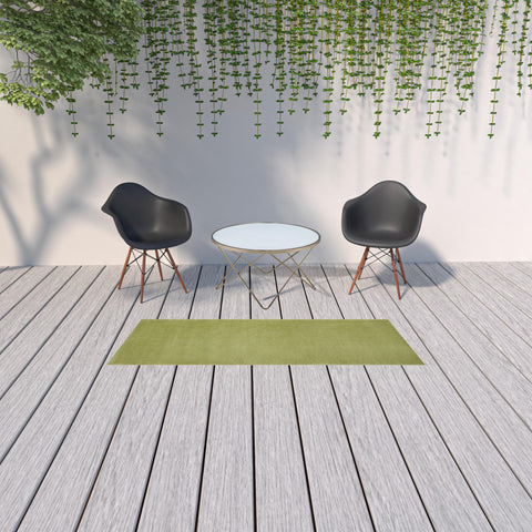 8' Green Indoor Outdoor Runner Rug