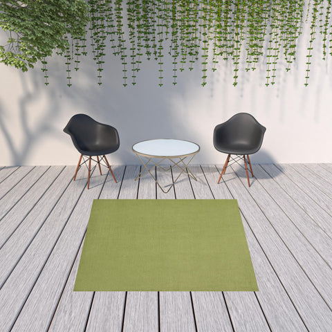 7' Green Square Indoor Outdoor Area Rug