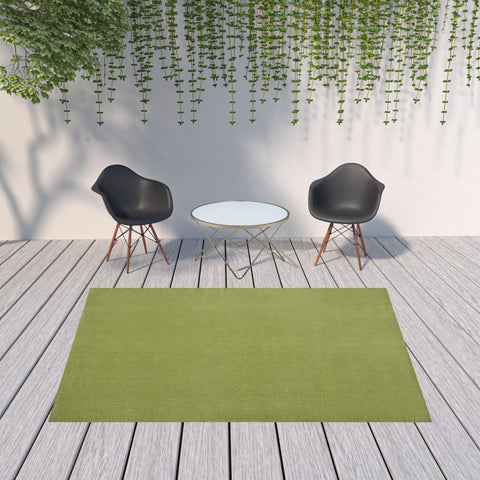 7' X 10' Green Indoor Outdoor Area Rug