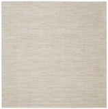 7' Beige And Ivory Square Indoor Outdoor Area Rug