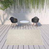 8' X 10' Beige And Ivory Indoor Outdoor Area Rug