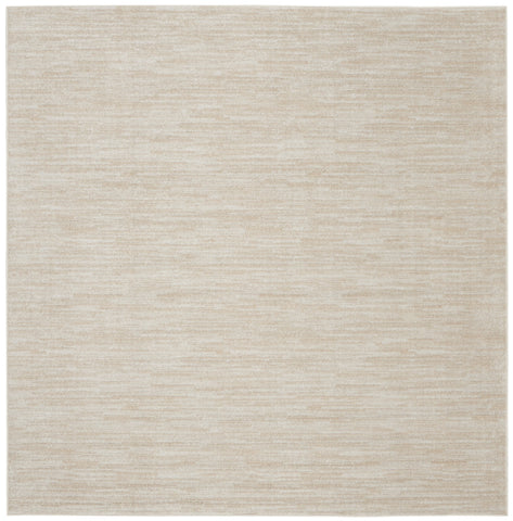 9' X 9' Ivory And Beige Square Non Skid Indoor Outdoor Area Rug