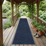 10' Midnight Blue Indoor Outdoor Runner Rug