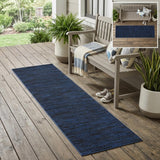 8' Midnight Blue Indoor Outdoor Runner Rug