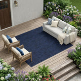 7' X 10' Midnight Blue Indoor Outdoor Area Rug