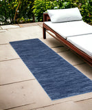6' Navy Blue Indoor Outdoor Runner Rug