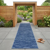 10' Blue Indoor Outdoor Runner Rug