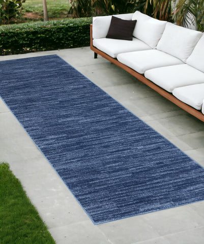10' Blue Indoor Outdoor Runner Rug