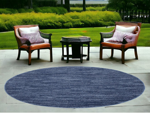 4' Blue Round Indoor Outdoor Area Rug