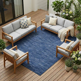 6' X 9' Blue Indoor Outdoor Area Rug