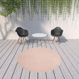 8' X 8' Pink Round Indoor Outdoor Area Rug