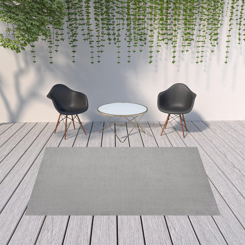 7' X 10' Gray Indoor Outdoor Area Rug
