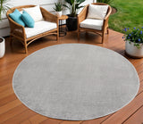 8' X 8' Gray Round Indoor Outdoor Area Rug