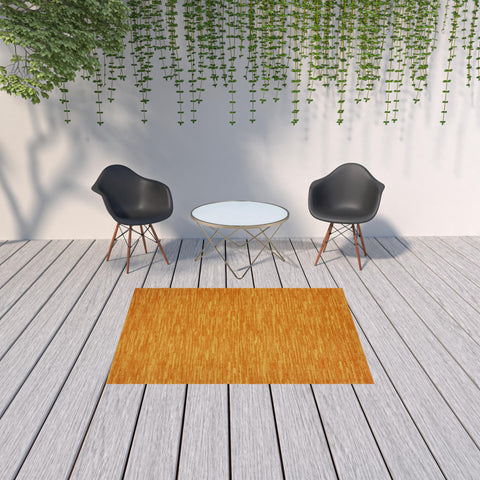 5' X 7' Orange Indoor Outdoor Area Rug