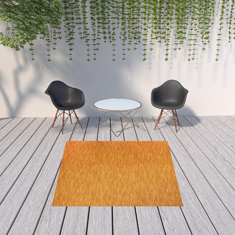 7' Orange Square Indoor Outdoor Area Rug