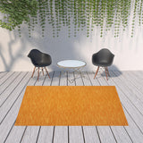 7' X 10' Orange Indoor Outdoor Area Rug