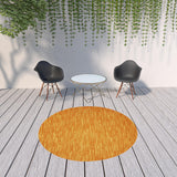 8' X 8' Orange Round Indoor Outdoor Area Rug