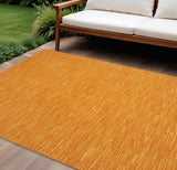 8' X 10' Orange Indoor Outdoor Area Rug