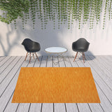 8' X 10' Orange Indoor Outdoor Area Rug