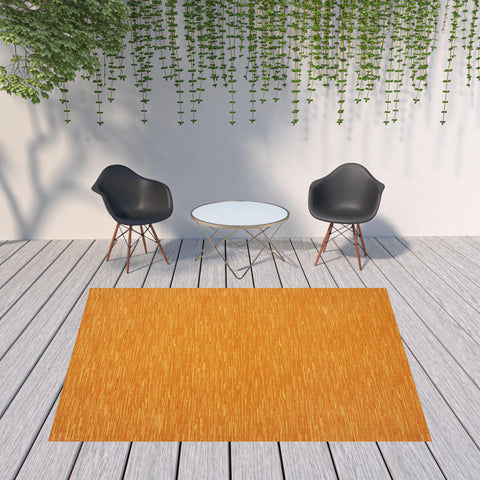 8' X 10' Orange Indoor Outdoor Area Rug