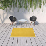 5' X 7' Yellow Indoor Outdoor Area Rug