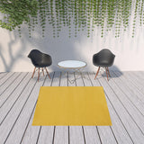 7' Yellow Square Indoor Outdoor Area Rug